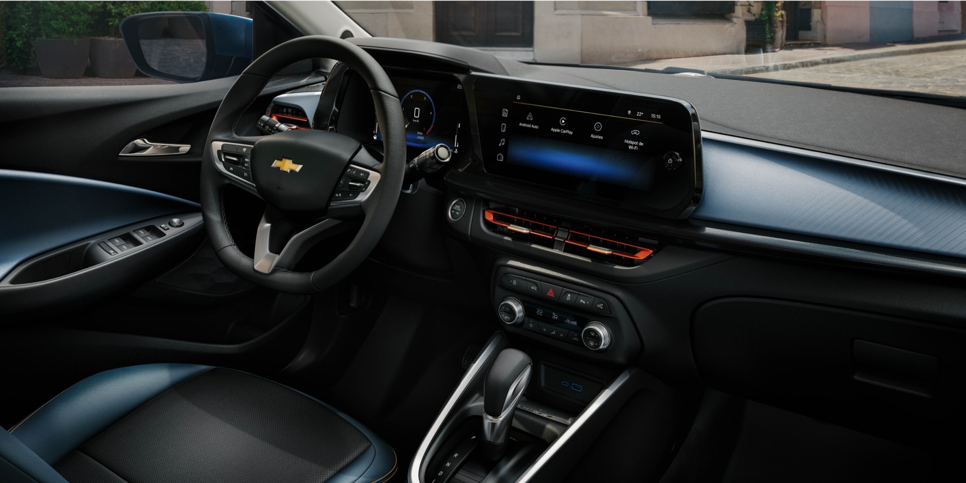 Interior del Chevrolet Onix con diseño funcional y confortable