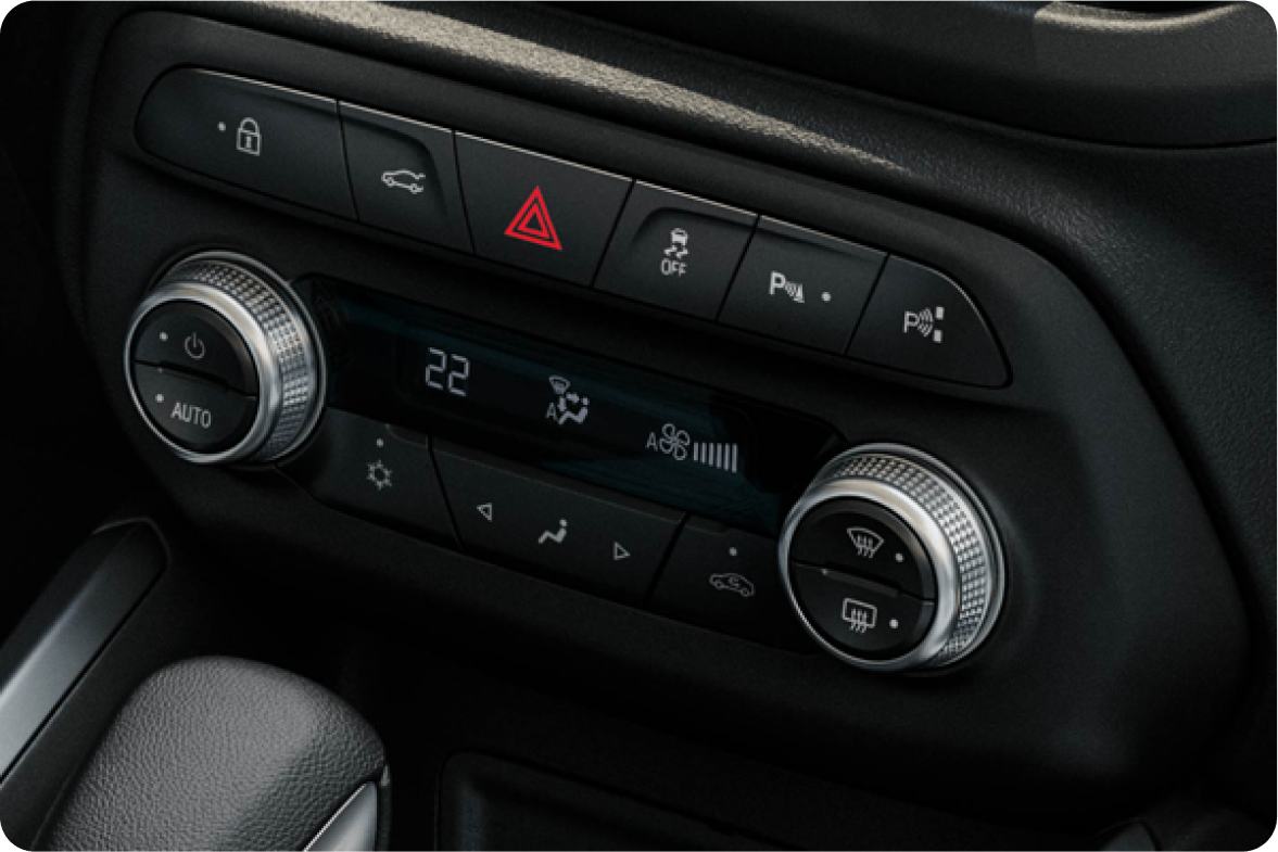 Controles del aire acondicionado digital del Chevrolet Onix